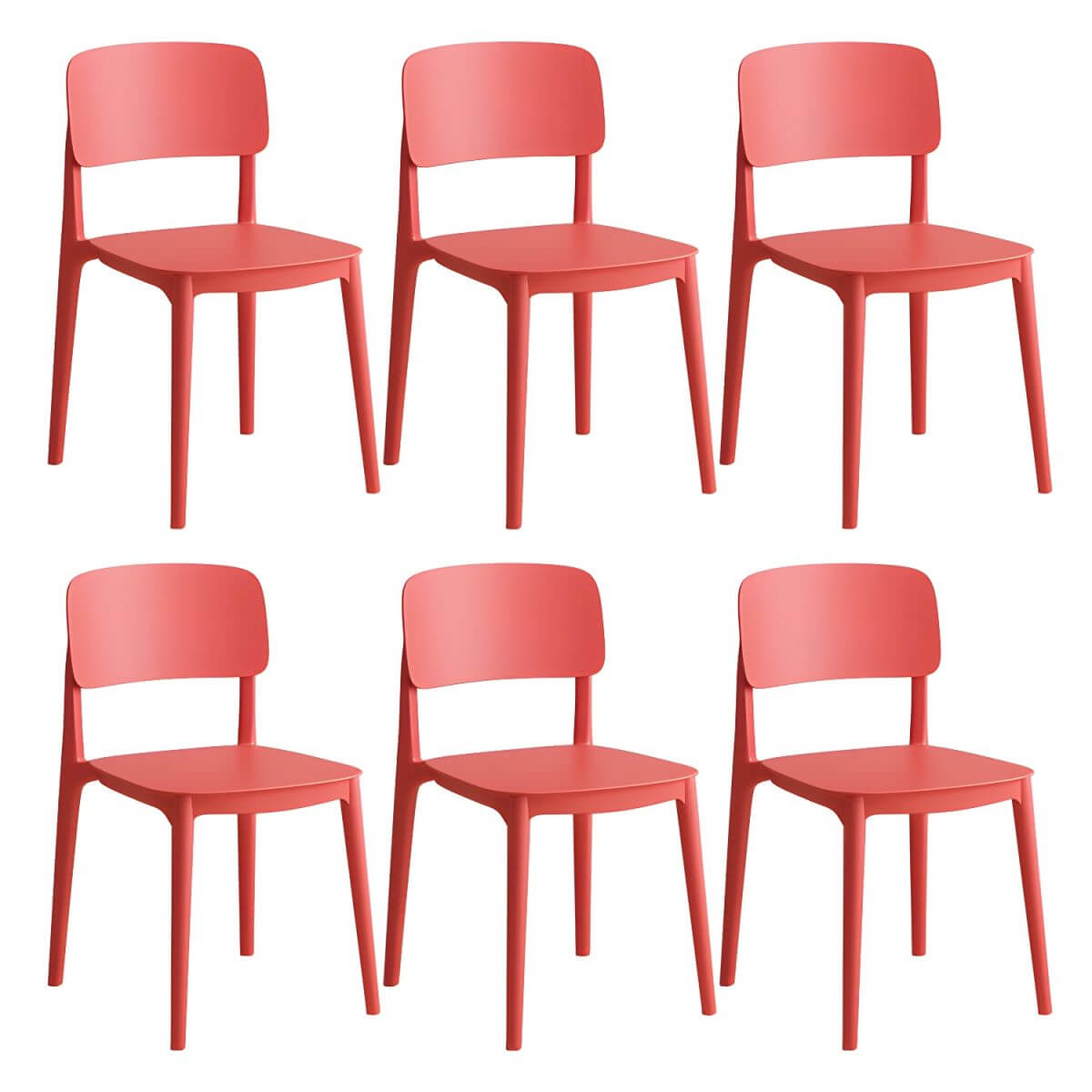 Scandinavian style stackable plastic and acrylic side chair for kitchen and dining