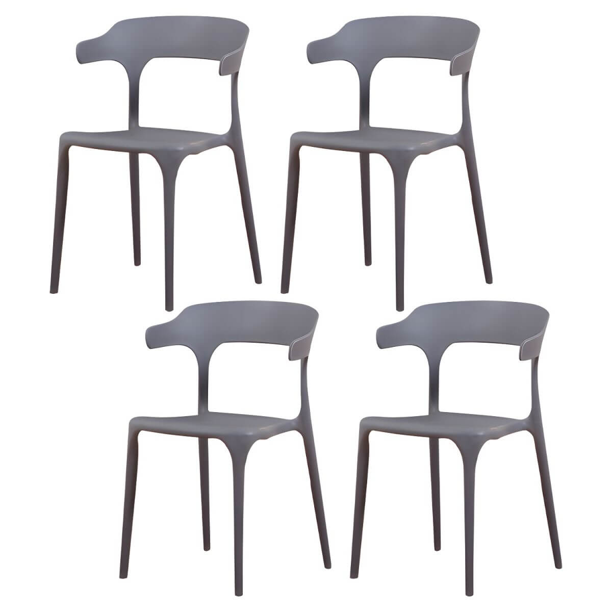 Stackable Nordic acrylic dining chair with armrest and clear acrylic legs