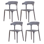 Stackable Nordic acrylic dining chair with armrest and clear acrylic legs