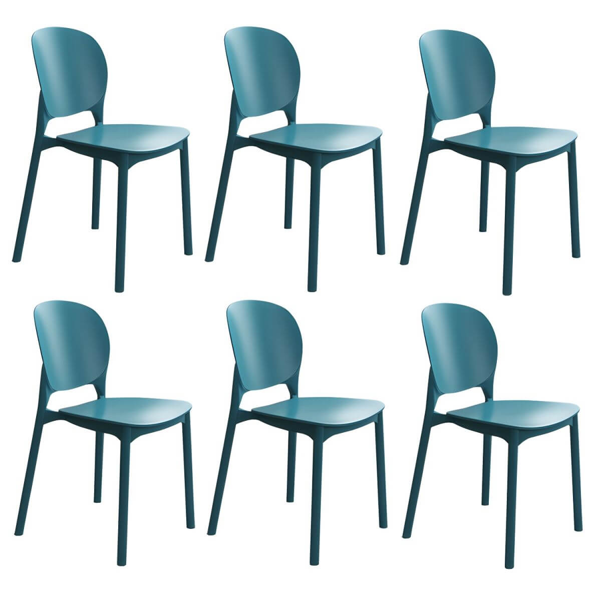 Stackable Scandinavian side chair with open back made of plastic and acrylic for dining