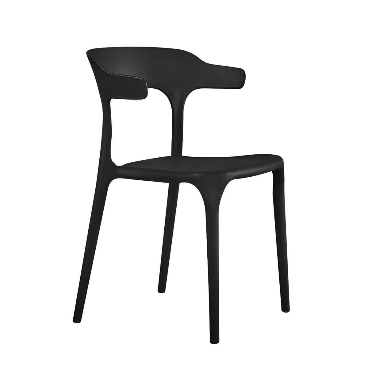 Acrylic Nordic dining chair with backrest and armrests, featuring clear acrylic legs
