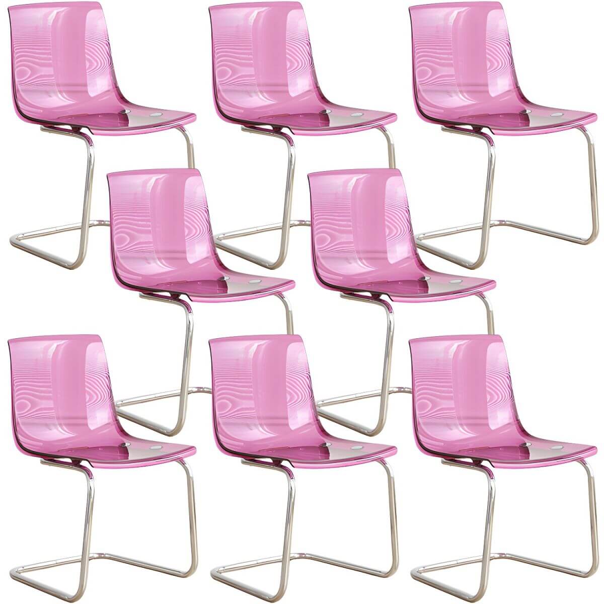 Scandinavian style plastic and acrylic non-upholstered side dining chair