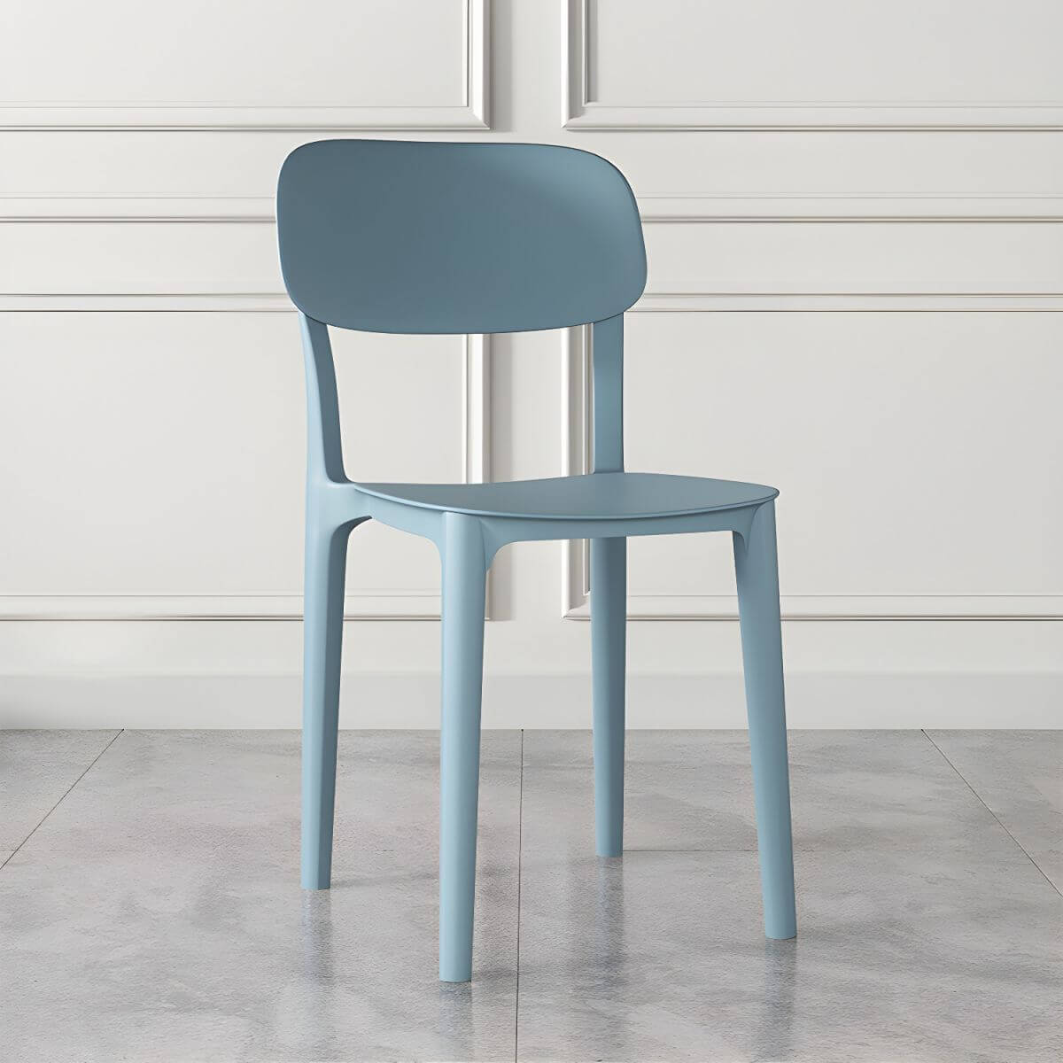 Stackable Nordic acrylic dining chair with backrest and acrylic legs