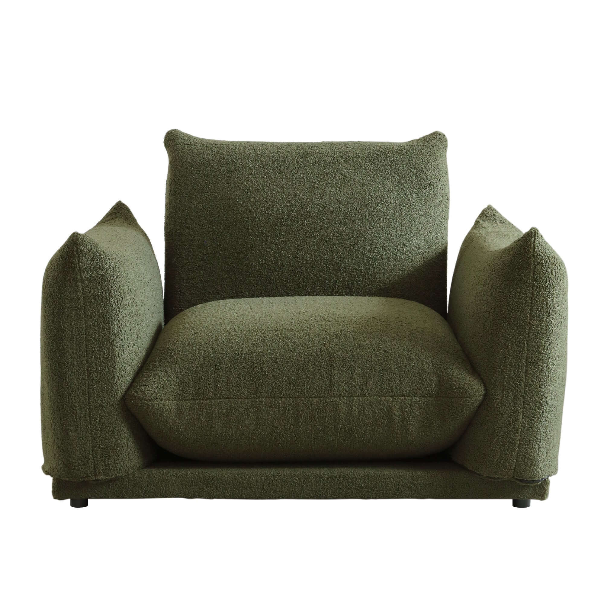 Oversized modern modular cloud sectional couch with lambswool fabric and chaise lounge