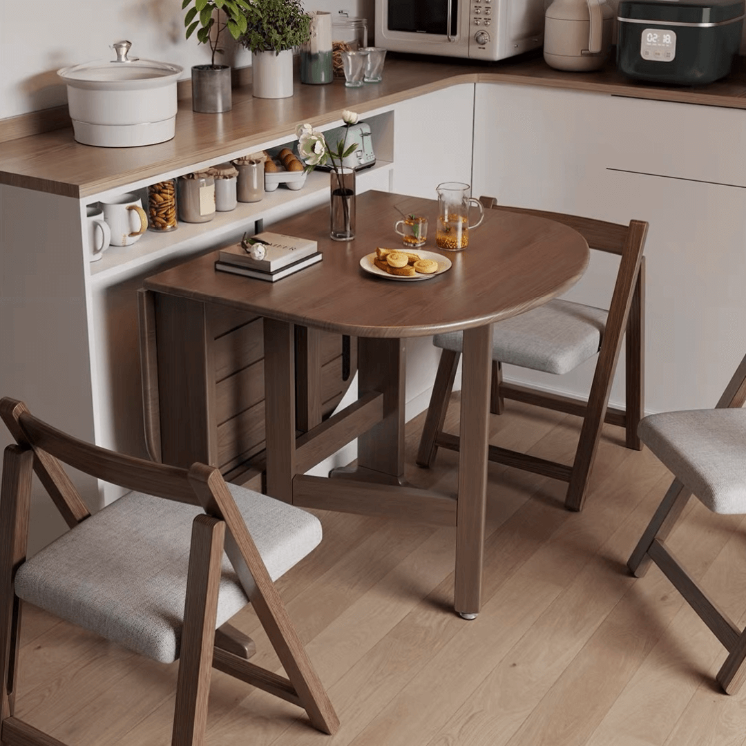 Wooden round folding table ideal for versatile home use and easy storage main product image