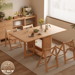 Space-Saving Multi-Purpose Folding Dining Table with Storage