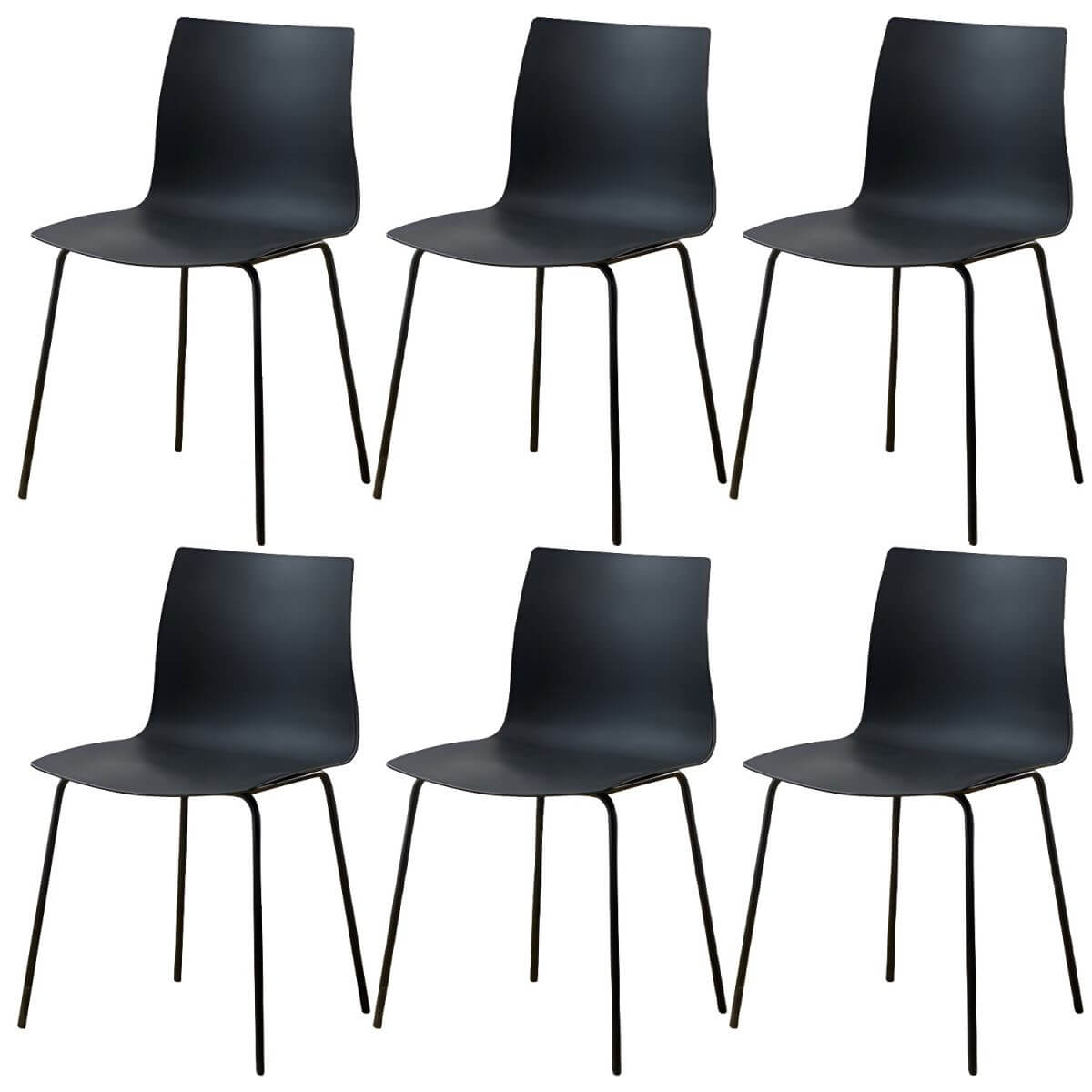 Modern plastic and acrylic side chair with metal legs, ideal for kitchen and dining rooms