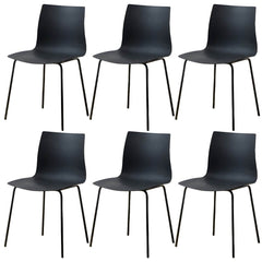 Modern Plastic & Acrylic Side Chair for Kitchen & Dining with Metal Legs Dining Chairs