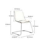 Scandinavian style plastic and acrylic dining side chair with silver legs, non-upholstered design