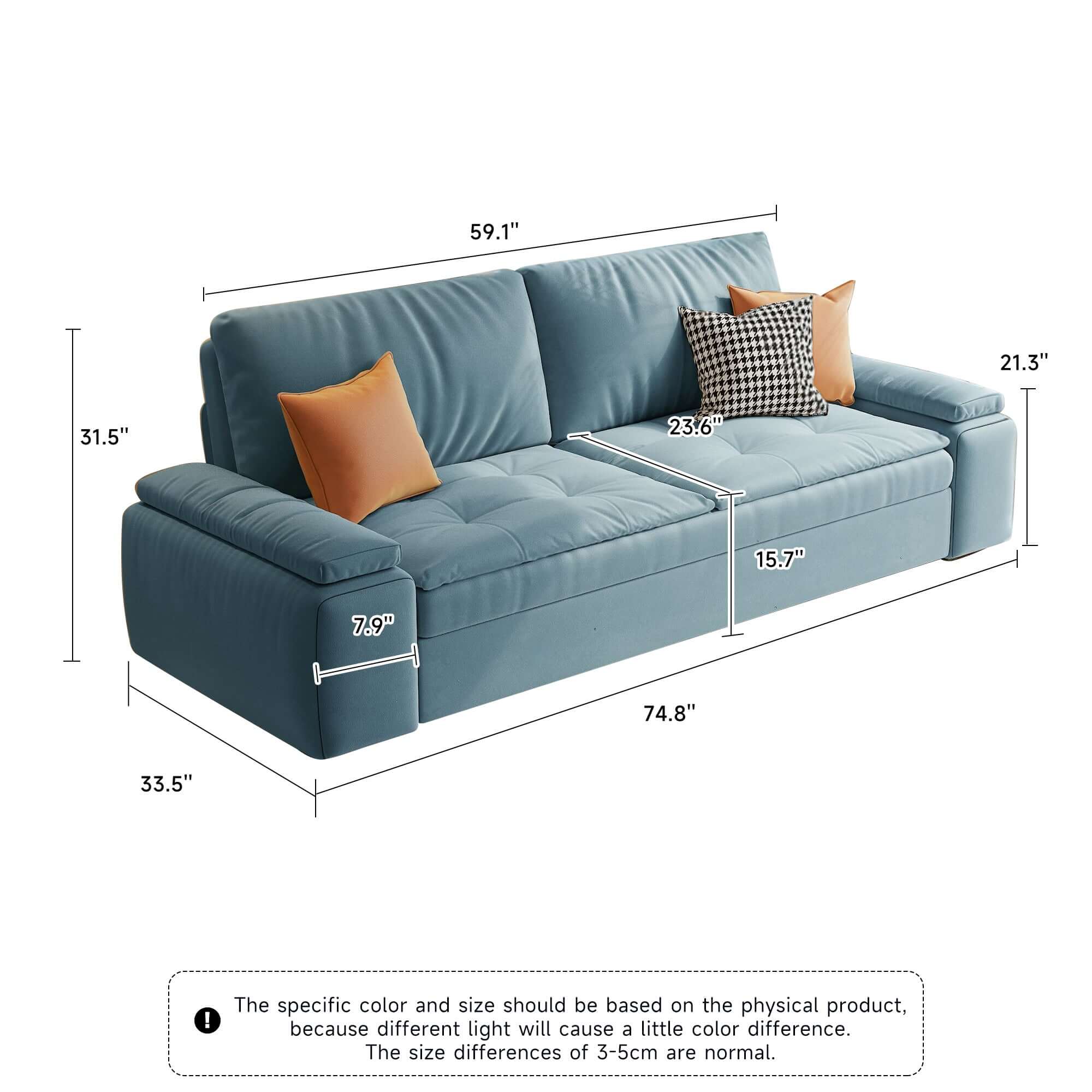 Convertible sleeper sofa bed with storage and pull-out design for modern living spaces