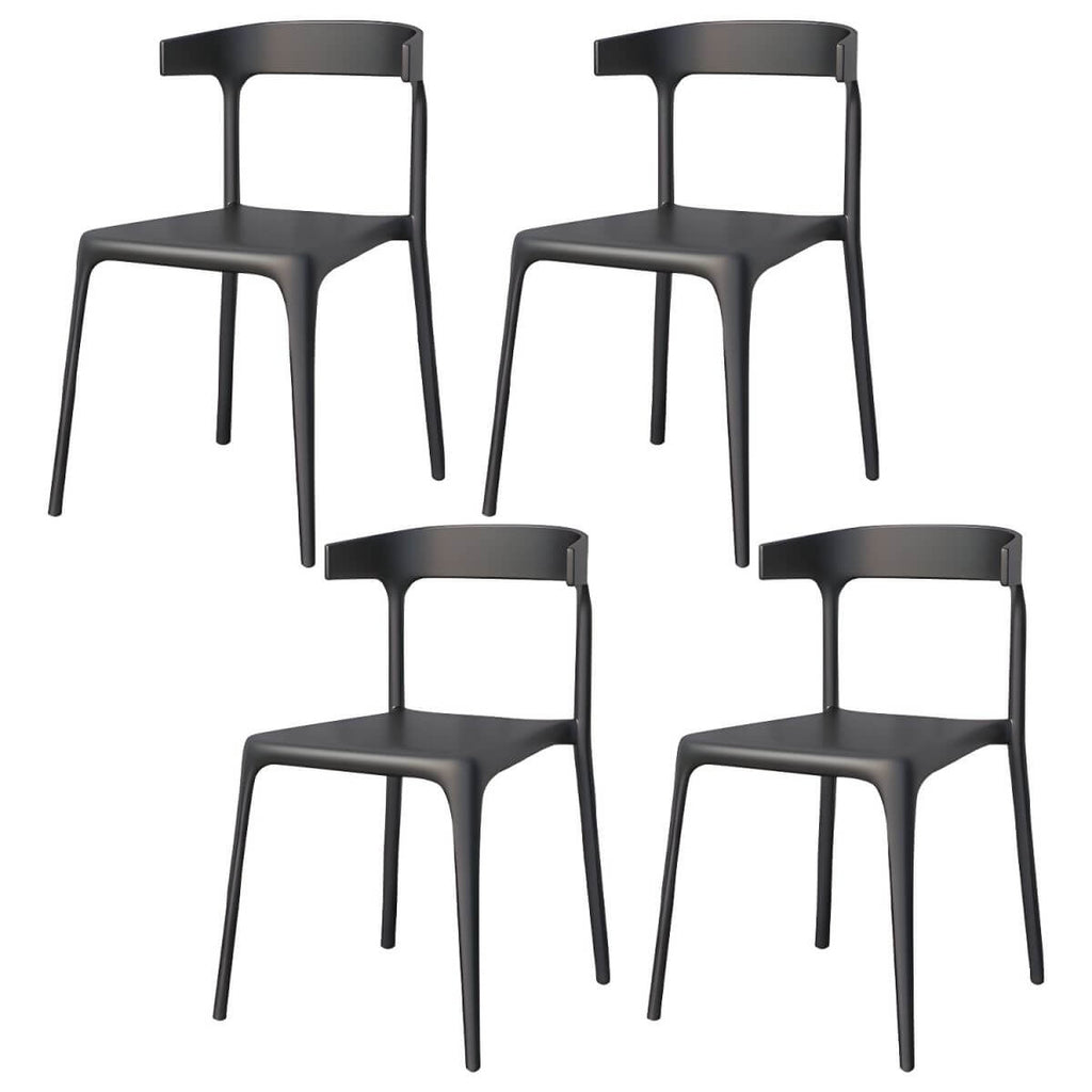 Stackable Nordic acrylic dining chair with backrest and acrylic legs