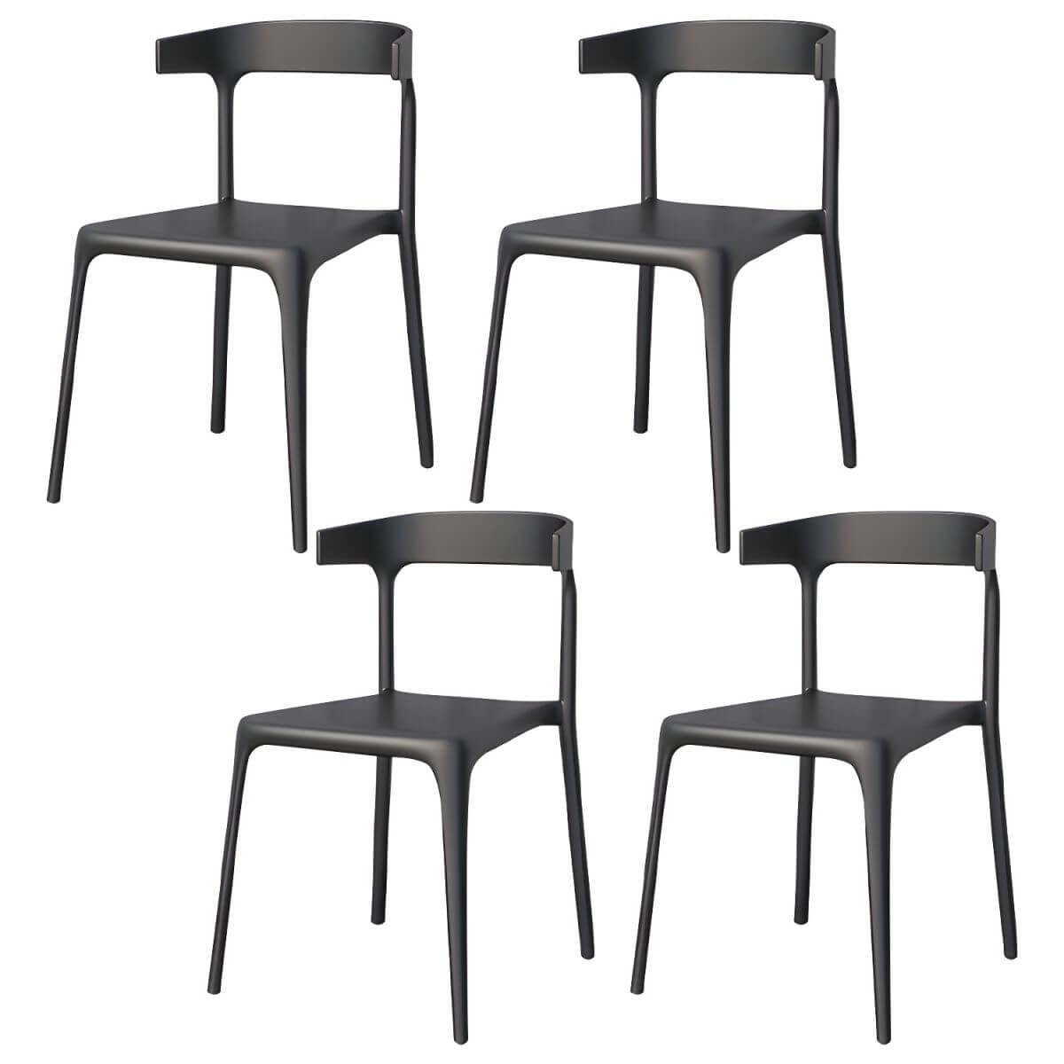 Stackable Nordic acrylic dining chair with backrest and acrylic legs