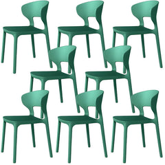 Scandinavian Stackable Side Chair with Open Back and Plastic & Acrylic Material Dining Chairs