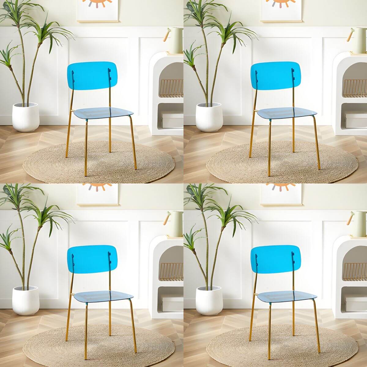 Transparent acrylic dining chair with modern design, perfect for living room and kitchen seating