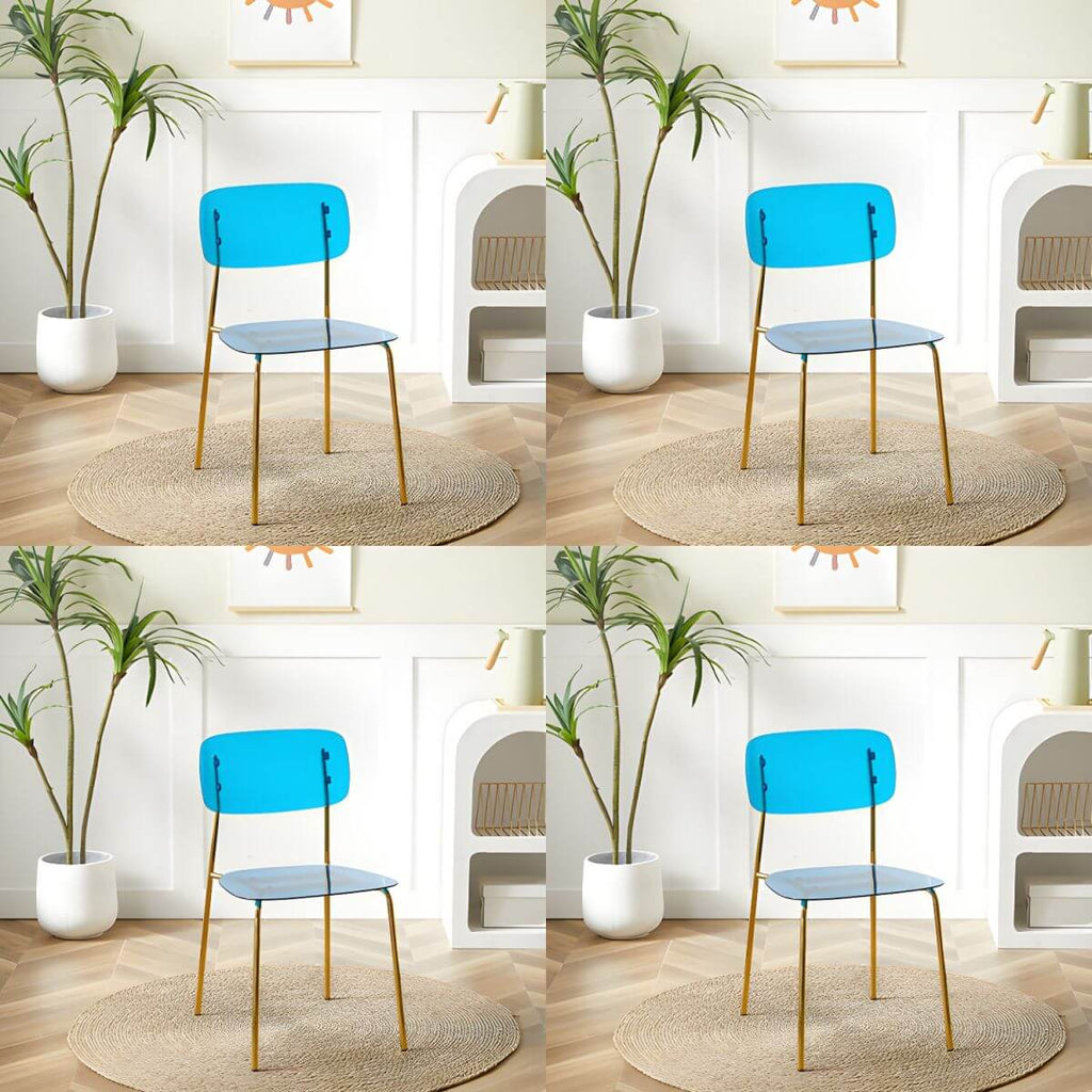 Transparent acrylic dining chair with modern design, perfect for living room and kitchen seating