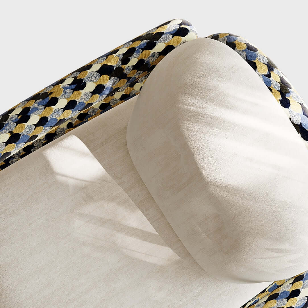 Designer Rocking Chair with Cherry Wood Base and Floral Fabric