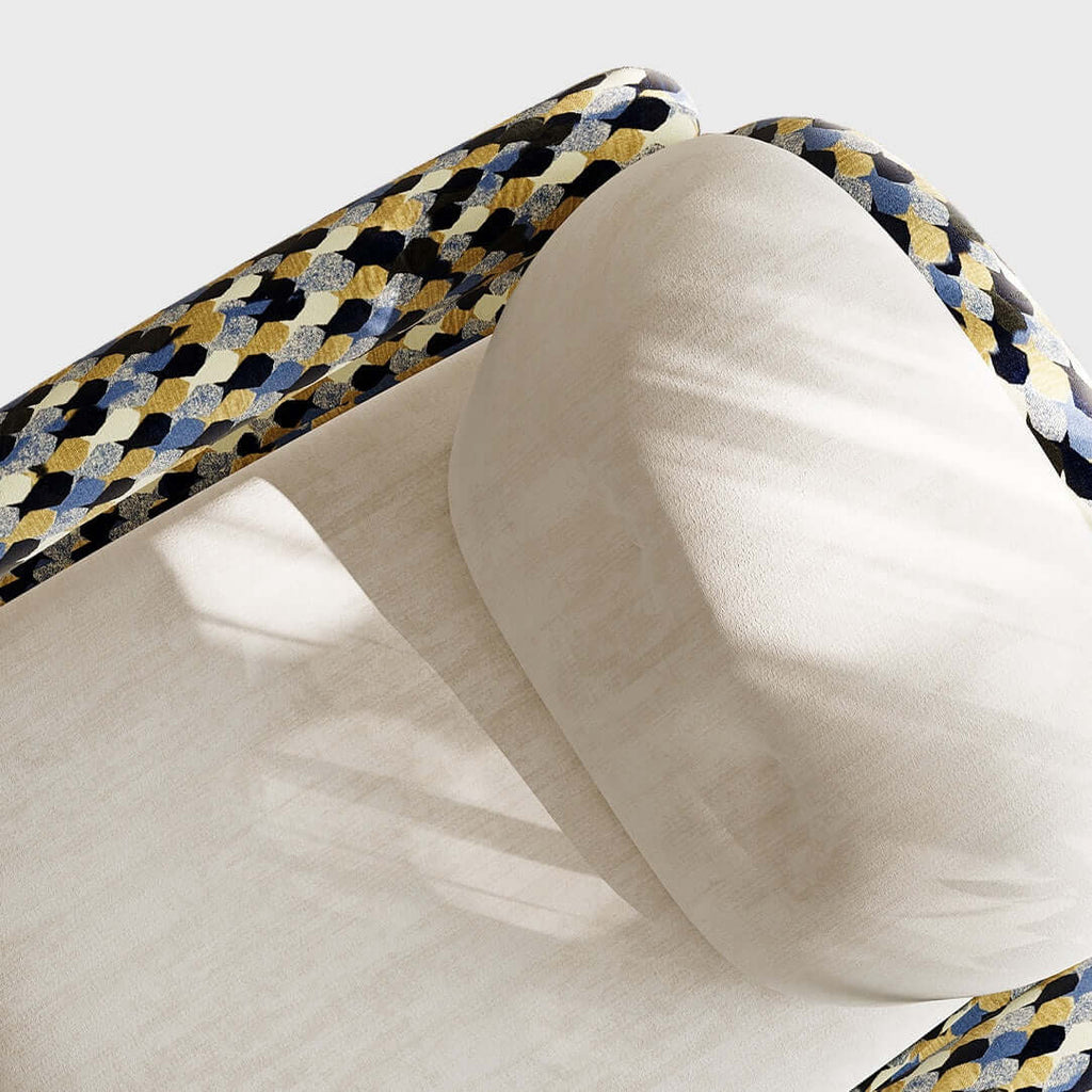 Designer Rocking Chair with Cherry Wood Base and Floral Fabric