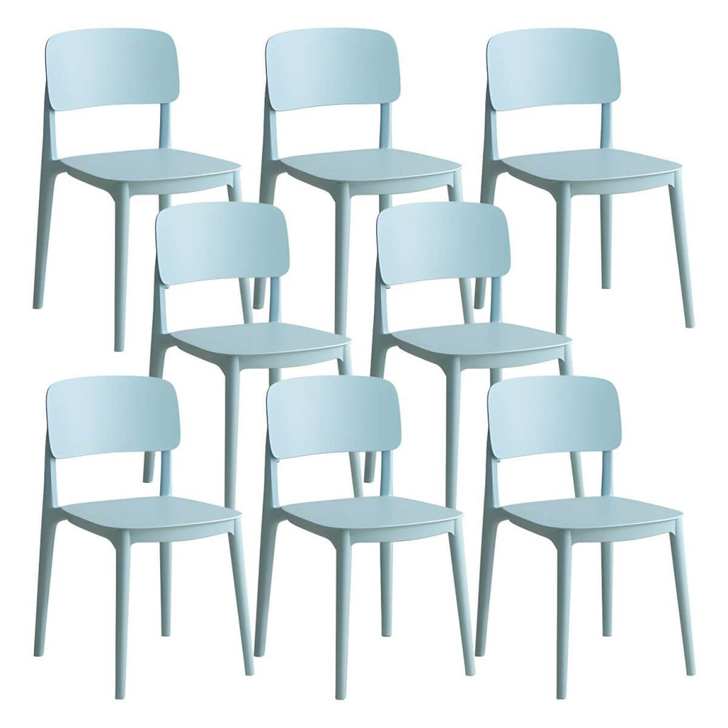 Scandinavian style stackable plastic and acrylic side chair for kitchen and dining
