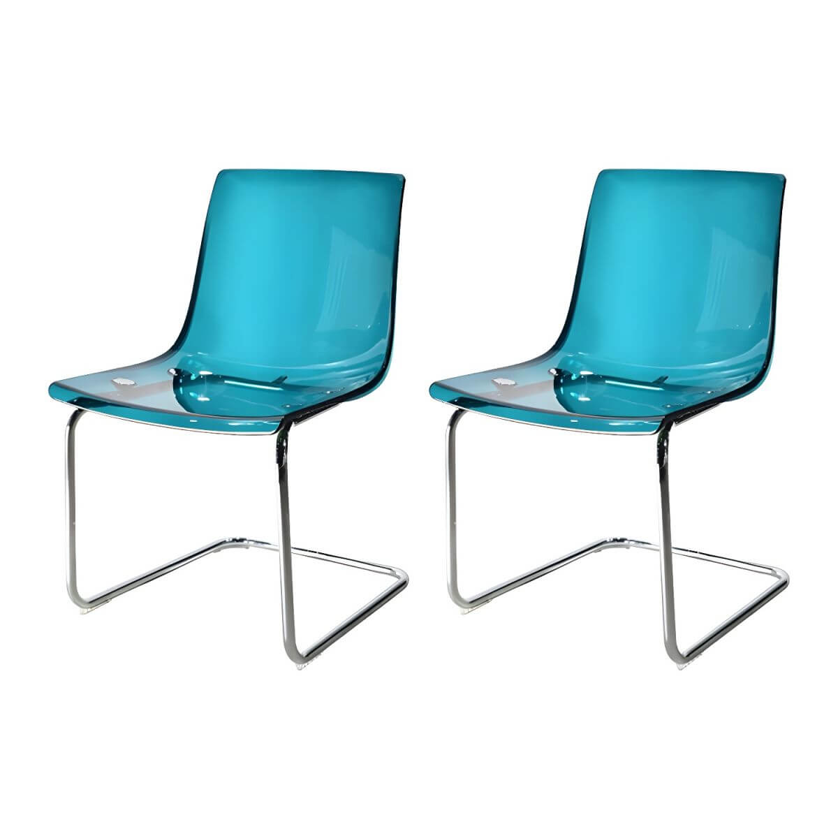 Scandinavian style low back side chair made of plastic and acrylic, ideal for kitchen and dining areas