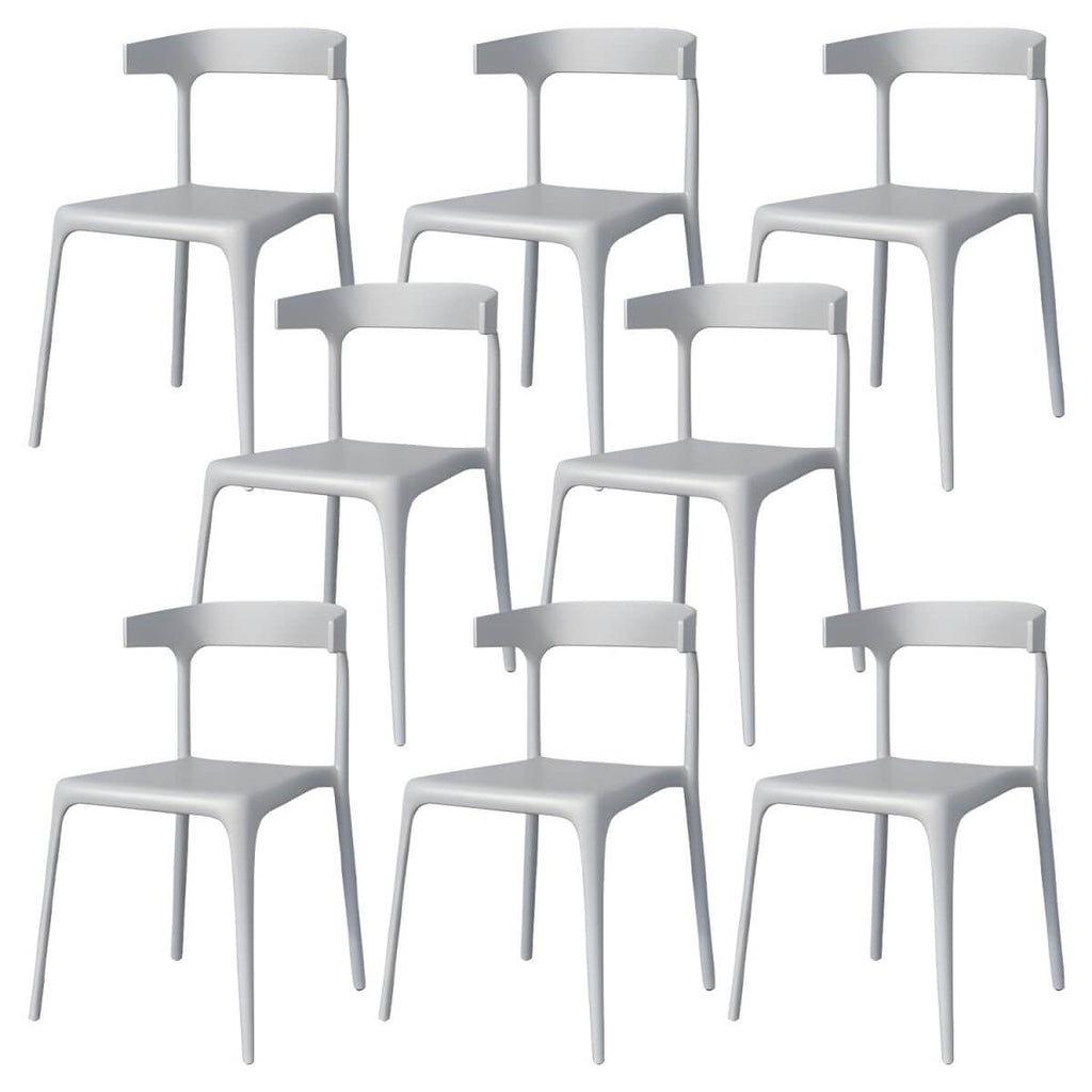 Stackable Nordic acrylic dining chair with backrest and acrylic legs