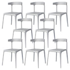 Stackable Nordic acrylic dining chair with backrest and acrylic legs