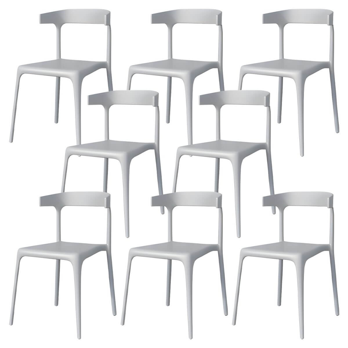 Stackable Nordic acrylic dining chair with backrest and acrylic legs