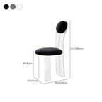 Contemporary upholstered dining chair with clear acrylic frame for kitchen seating