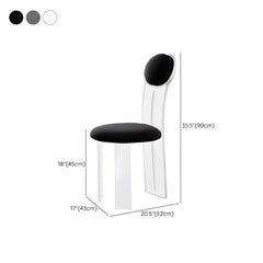Contemporary Upholstered Dining Chair with Acrylic Frame for Kitchen Dining Chairs
