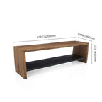 Industrial wood entryway bench with shoe storage shelf in black, elegant and practical furniture piece for hallway