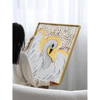 Diptych Swan Mother of Pearl Wall Art with Gold Relief Texture
