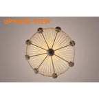 Distressed White Wagon Wheel Chandelier with Crystal Beads