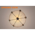 Distressed White Wagon Wheel Chandelier with Crystal Beads