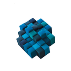 Do-Lo-Rez Modular Sofa with Gradient Hues and Sculptural Cuboid Backs