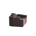 Do-Lo-Rez Modular Sofa with Gradient Hues and Sculptural Cuboid Backs