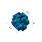 Do-Lo-Rez Modular Sofa with Gradient Hues and Sculptural Cuboid Backs Dimensions