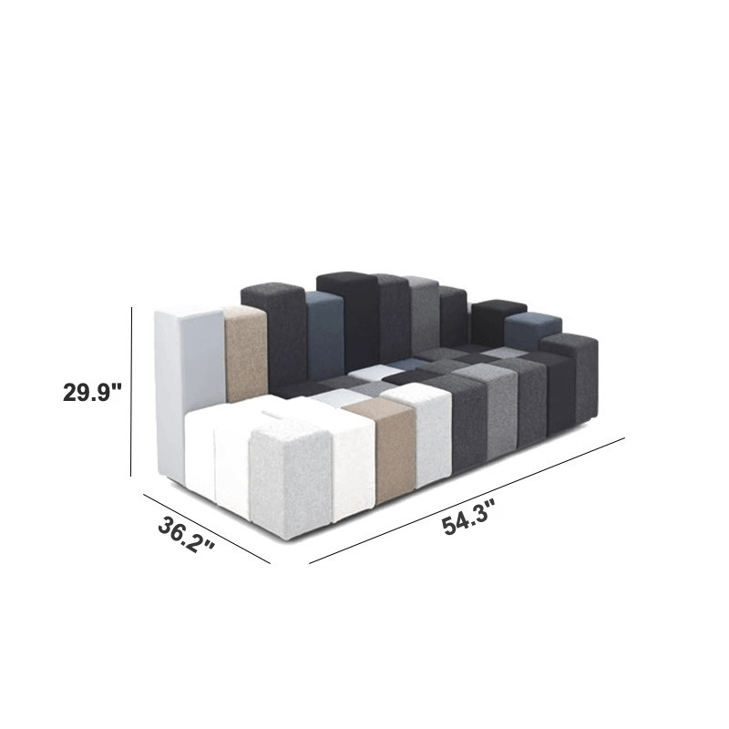 Do-Lo-Rez Modular Sofa with Gradient Hues and Sculptural Cuboid Backs Dimensions Imagen principal del producto