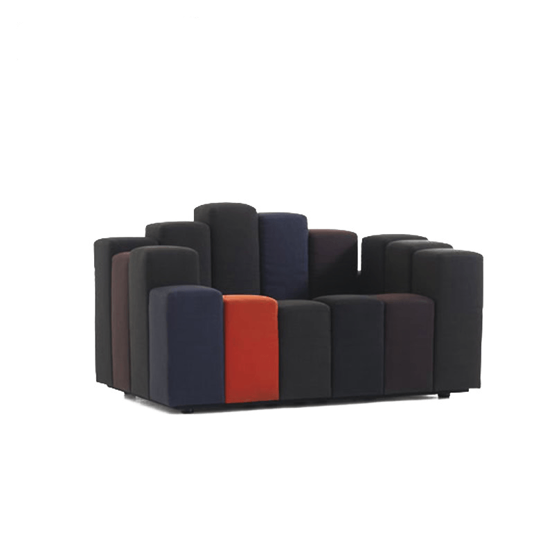 Do-Lo-Rez Modular Sofa with Gradient Hues and Sculptural Cuboid Backs Main Product Image