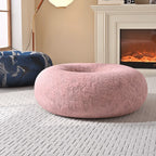 Donut-Shaped Knit Accent Lounge Chair With Sculptural Ring Silhouette