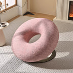 Donut-Shaped Knit Accent Lounge Chair With Sculptural Ring Silhouette