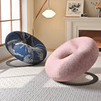 Donut-Shaped Knit Accent Lounge Chair With Sculptural Ring Silhouette