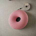 Donut-Shaped Knit Accent Lounge Chair With Sculptural Ring Silhouette