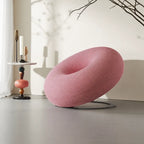Donut-Shaped Knit Accent Lounge Chair With Sculptural Ring Silhouette