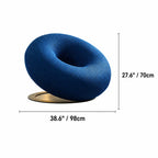 Donut-Shaped Knit Accent Lounge Chair With Sculptural Ring Silhouette Dimensions