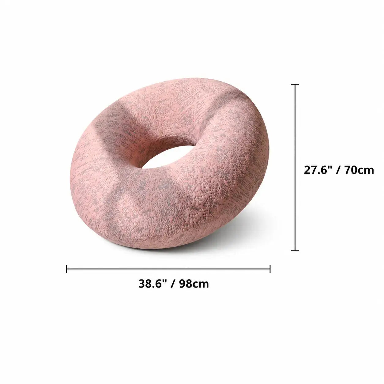 Donut-Shaped Knit Accent Lounge Chair With Sculptural Ring Silhouette Dimensions