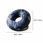 Donut-Shaped Knit Accent Lounge Chair With Sculptural Ring Silhouette Dimensions
