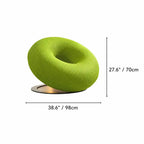 Donut-Shaped Knit Accent Lounge Chair With Sculptural Ring Silhouette Dimensions