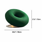 Donut-Shaped Knit Accent Lounge Chair With Sculptural Ring Silhouette Dimensions