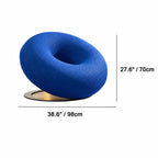Donut-Shaped Knit Accent Lounge Chair With Sculptural Ring Silhouette Dimensions