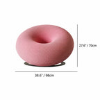 Donut-Shaped Knit Accent Lounge Chair With Sculptural Ring Silhouette Dimensions