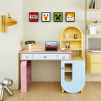 Dopamine Arched Makeup Vanity With Color-Block Storage Cabinet Series